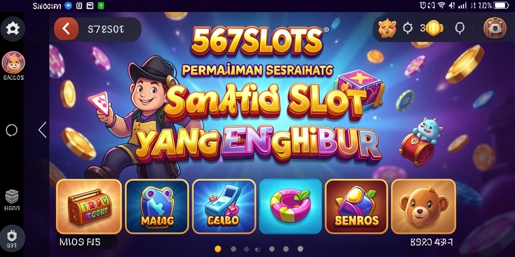 Gameplay mengasyikkan 567SLOTS dengan berbagai tema slot.
