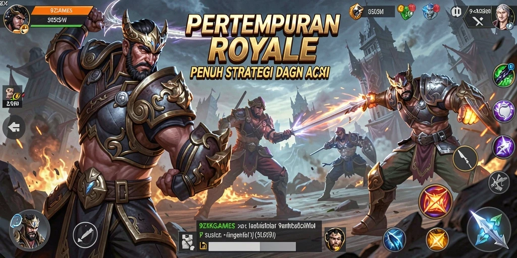 Gameplay seru dan mendebarkan di 9ZKGAMES Battle Royale.