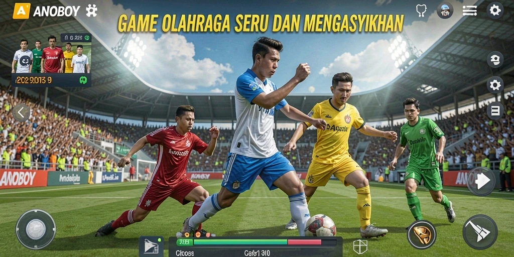 Screenshot gameplay ANOBOY menampilkan pertandingan seru antar pemain.