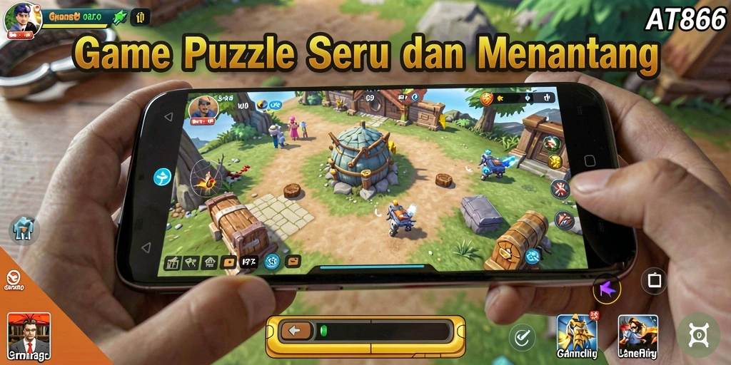 Tampilan gameplay AT866 yang menarik pada level Puzzle.