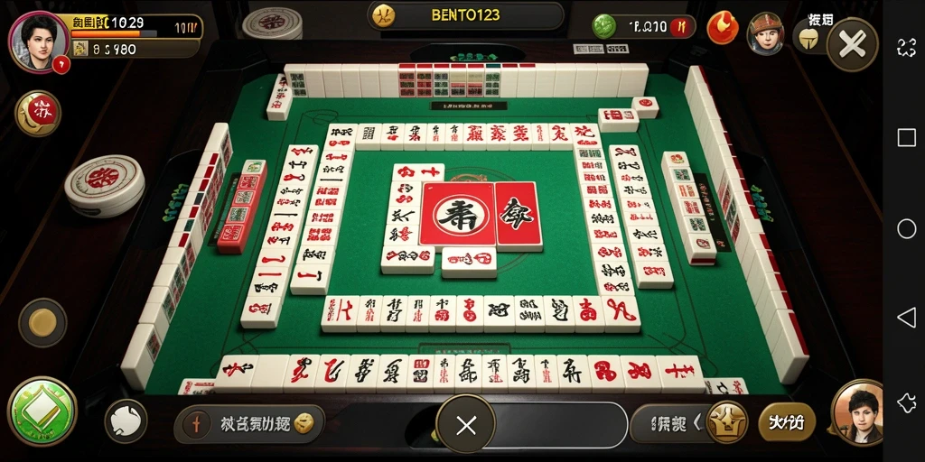 Screenshot gameplay BENTO123 menampilkan tampilan ubin Mahjong yang menarik.