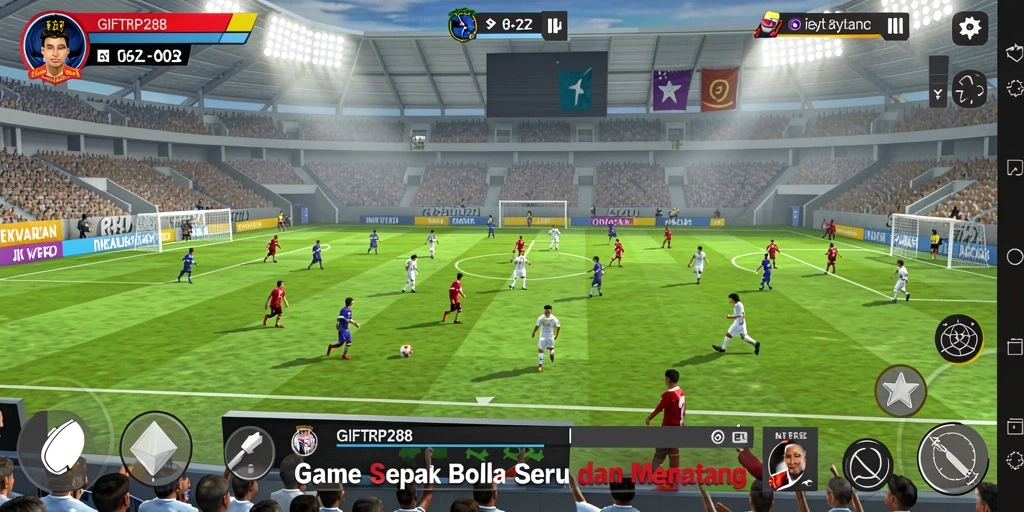 Tangkapan layar utama GIFTRP288 menampilkan aksi seru di lapangan sepak bola.