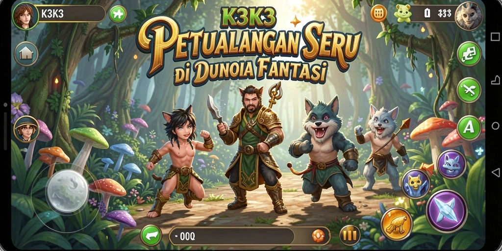 Tangkapan layar gameplay K3K3 menampilkan aksi petualangan menegangkan.