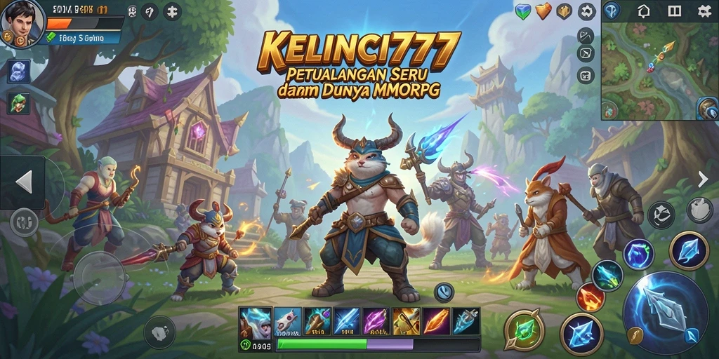 Tangkapan layar menunjukkan aksi seru dalam petualangan MMORPG KELINCI777.