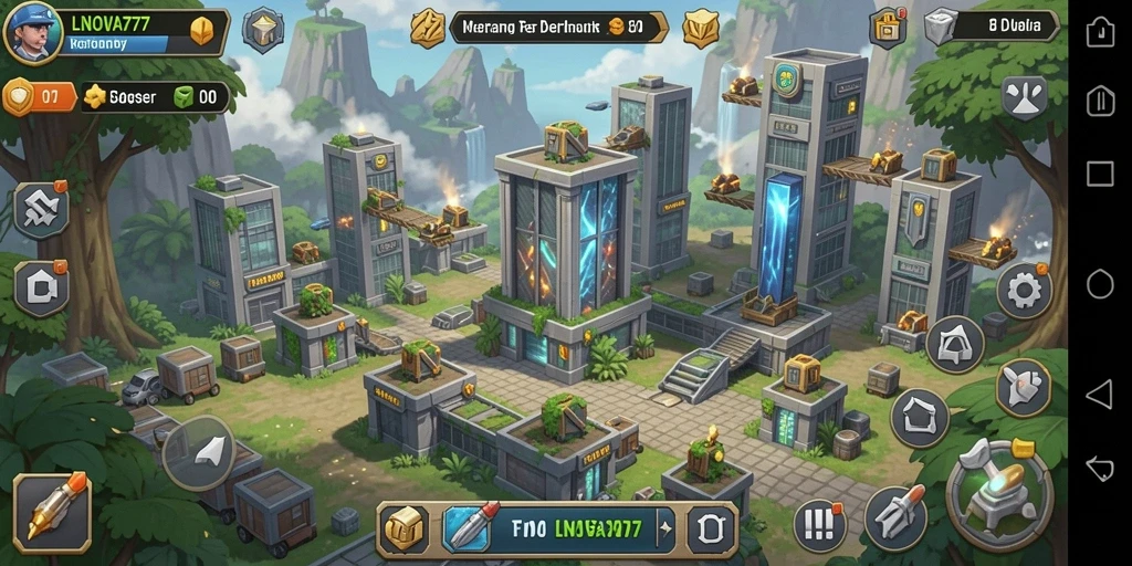 Tampilan menarik dari gameplay LNOVA777 dalam Tower Defense.