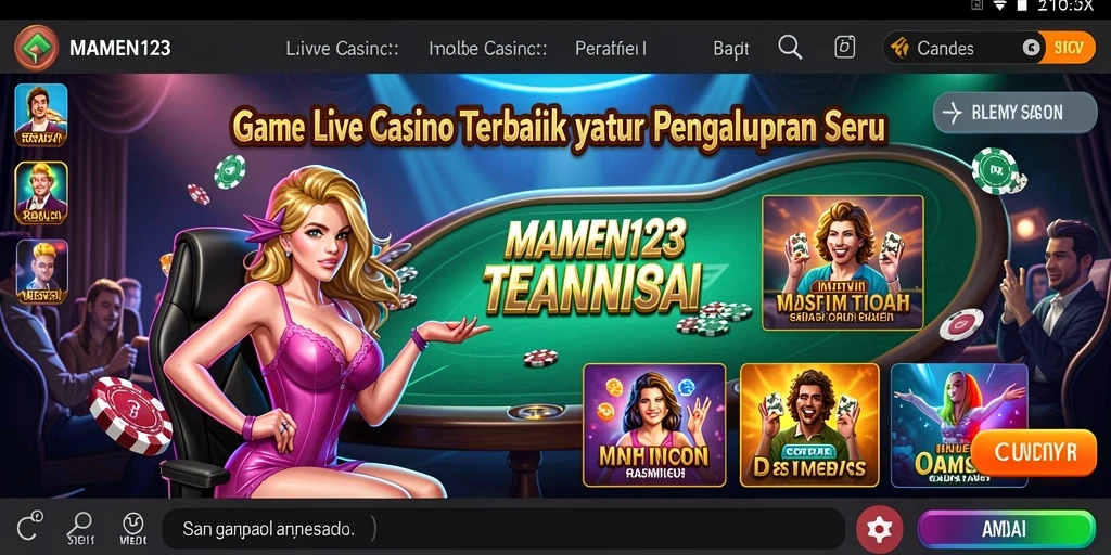 Tampilan permainan Live Casino yang menegangkan di MAMEN123.