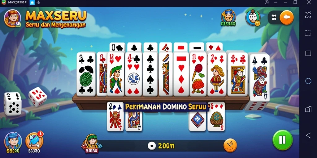 Gameplay seru dan interaktif MAXSERU dalam permainan Domino.