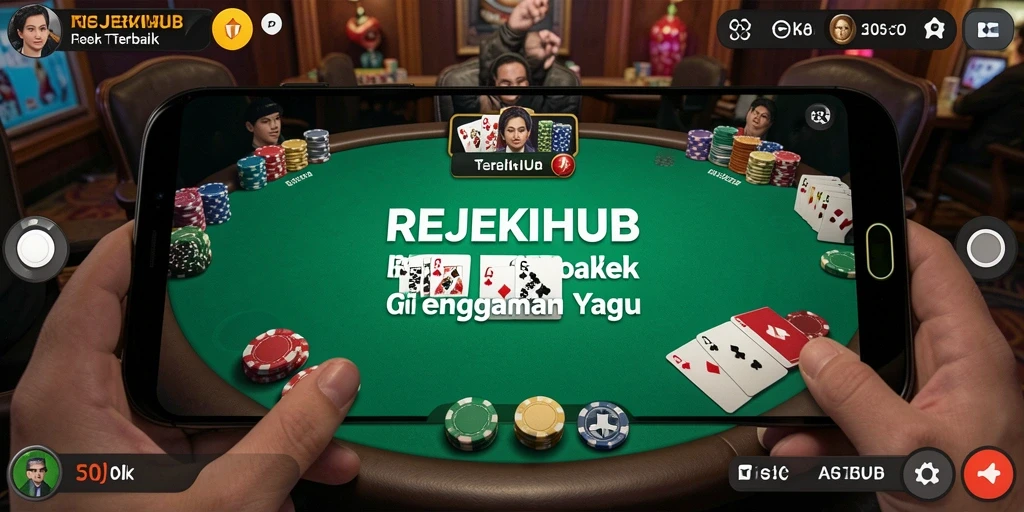 Tampilan gameplay seru di REJEKIHUB menunjukkan aksi poker yang mendebarkan.
