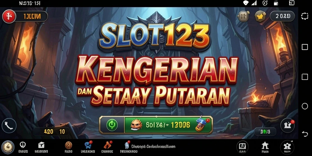 Tangkapan layar menampilkan momen mendebarkan dalam gameplay SLOT123.