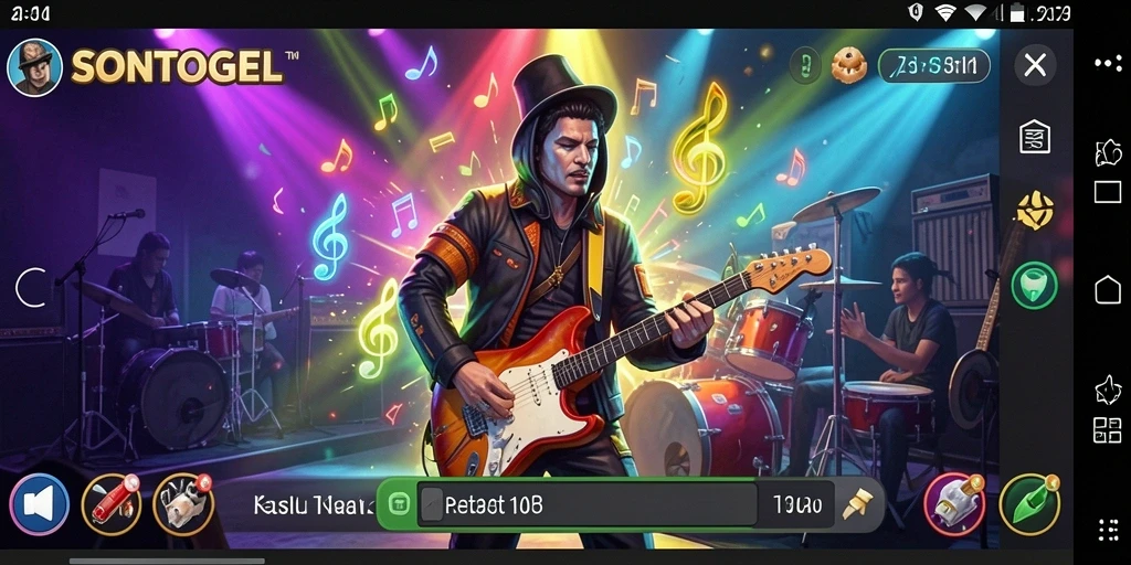 Tampilan gameplay SONTOGEL yang menarik dengan banyak pilihan lagu.
