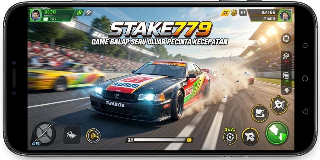 Screenshot gameplay <strong>STAKE779</strong> yang menampilkan aksi balapan mendebarkan.