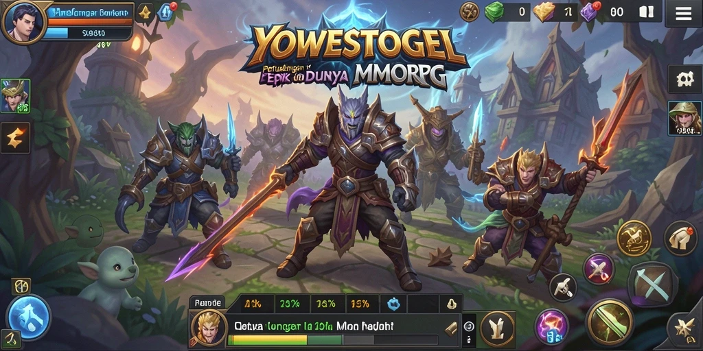 Tampilan gameplay seru YOWESTOGEL yang menampilkan pertarungan epic di dunia MMORPG.